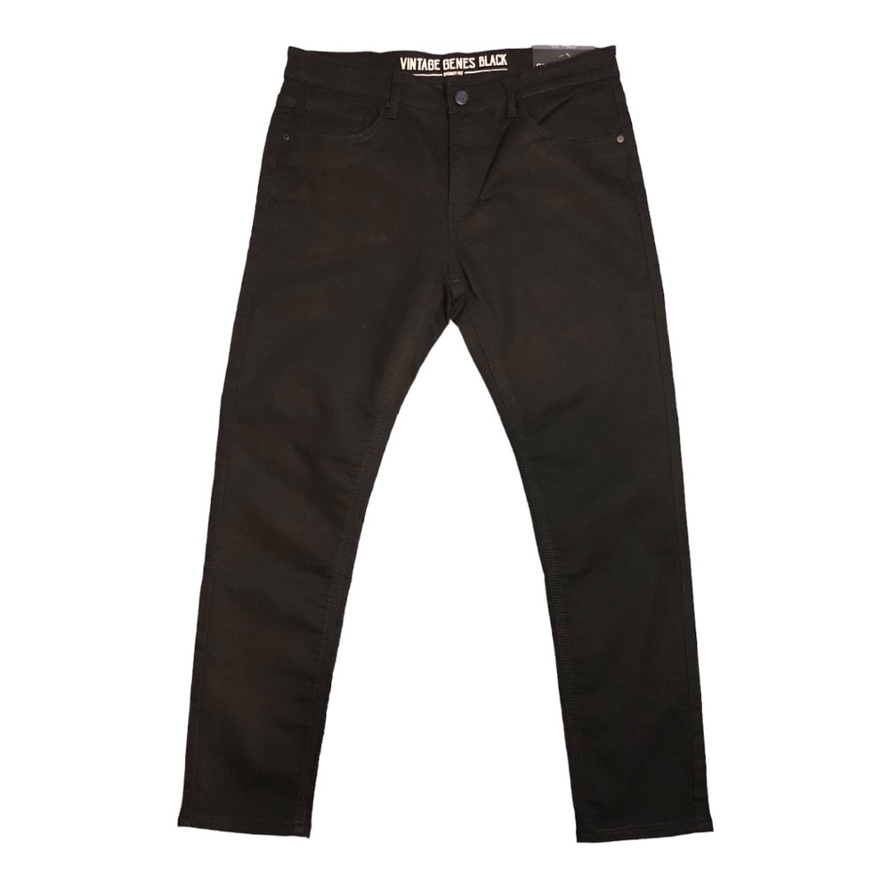 Mens VGB Vintage Jeans Black Stretchy Skinny Jeans French Terry Fabric NWT W34